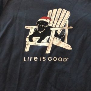 Navy blue life is good plus size XXXL crusher tee